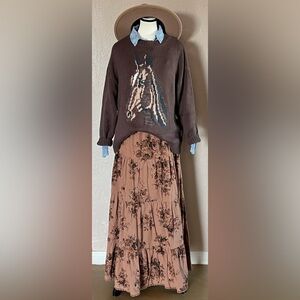 Dakota Cotton Blend Horse Sweater